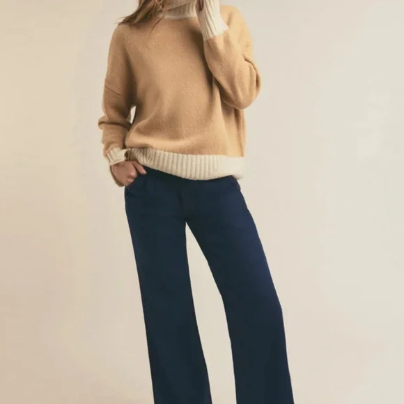 NWT Favorite Daughter Tan and Cream ANDI Sweater - Picture 3 of 4